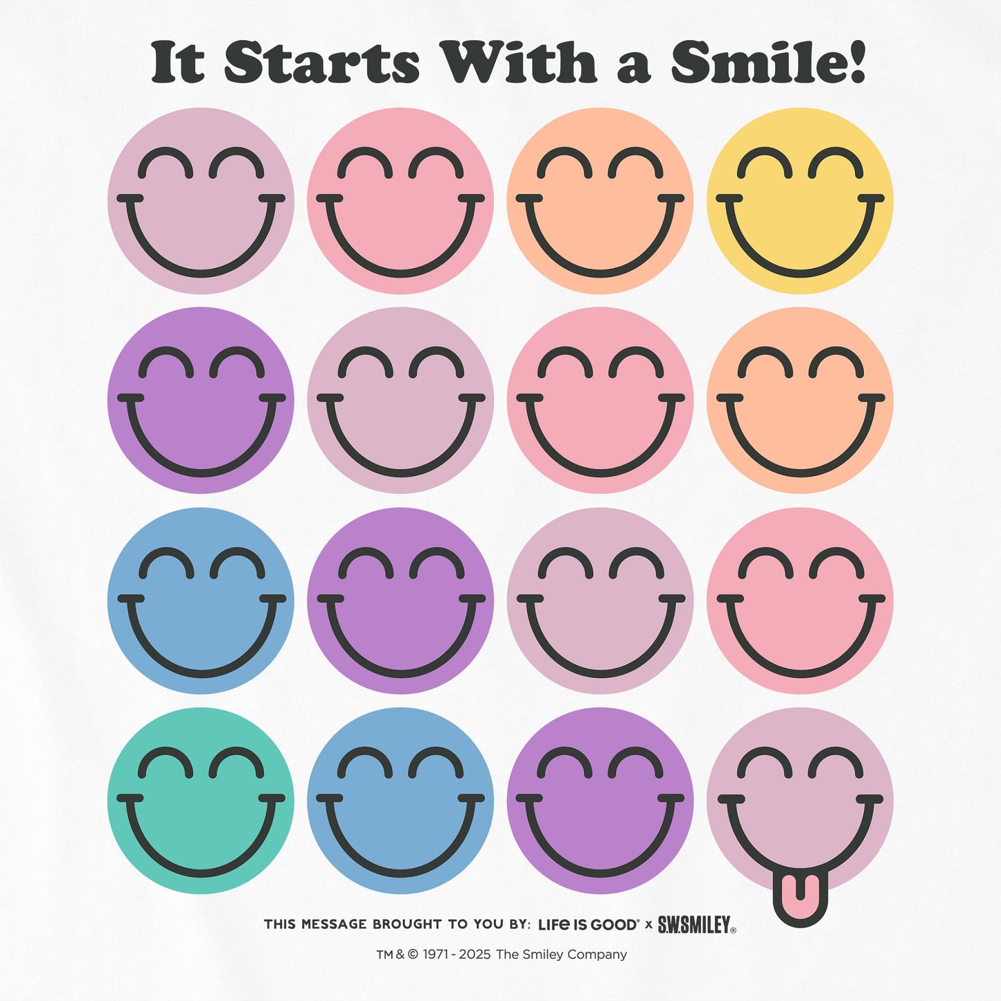 Men's LIG x S.W.Smiley Grid Short Sleeve Crusher Tee