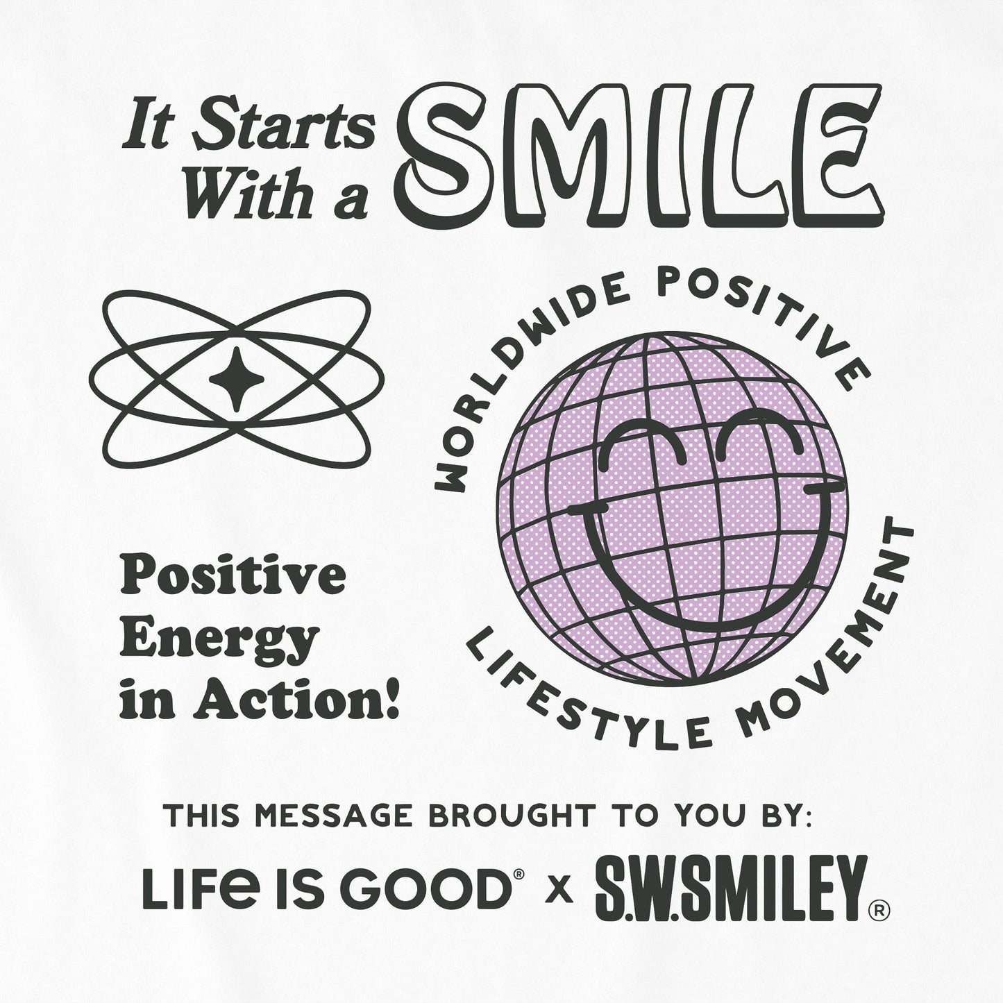 Men's LIG x S.W.Smiley Starts with a Smile Short Sleeve Crusher Tee