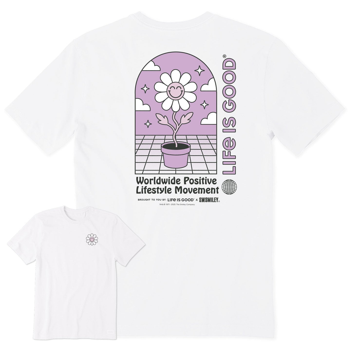 Men's LIG x S.W.Smiley Happy Plant Short Sleeve Crusher Tee