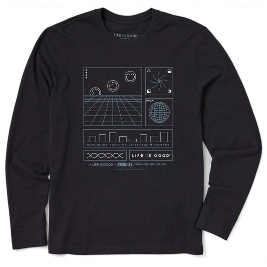 Men's LIG x S.W.Smiley Schematic Long Sleeve Crusher Tee