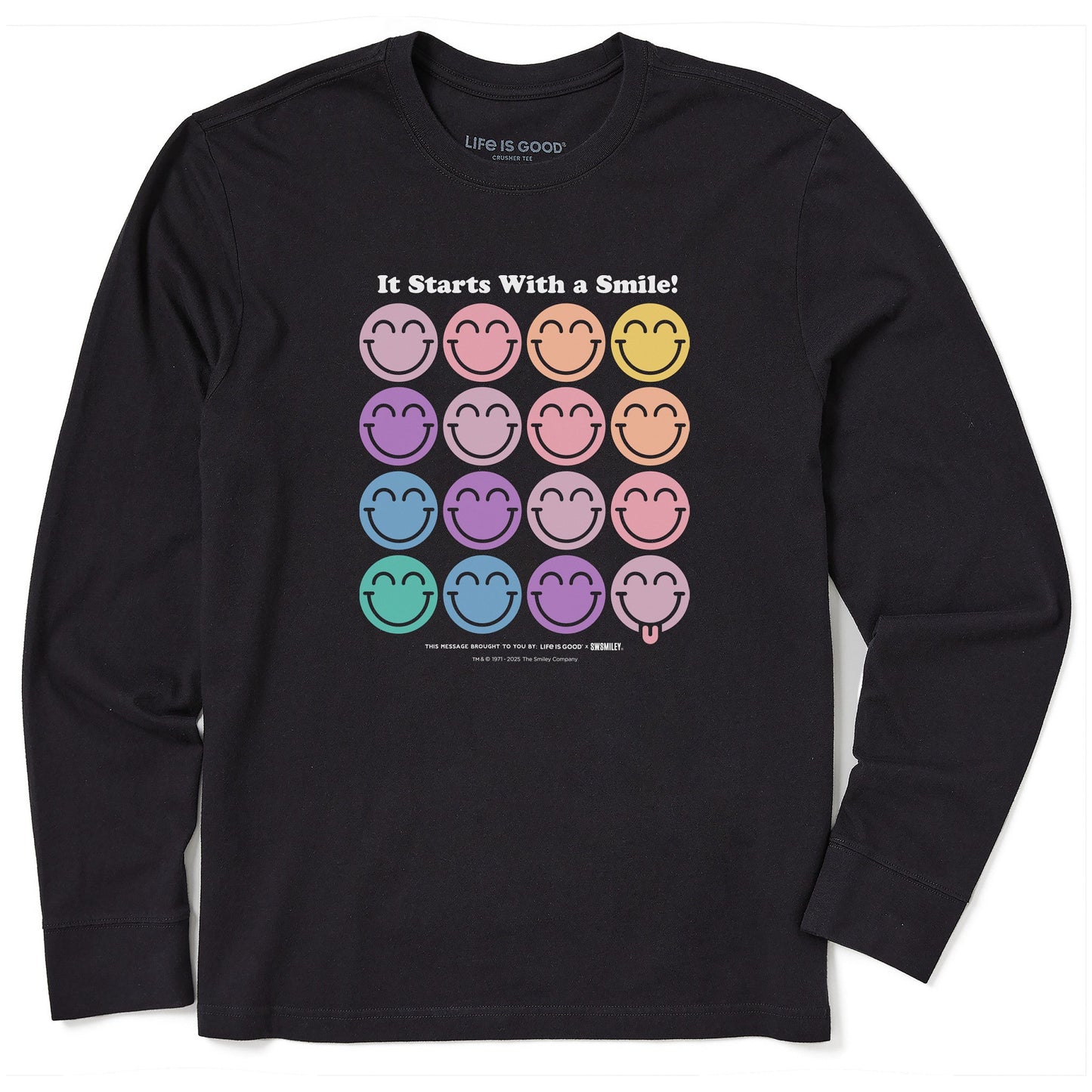 Men's LIG x S.W.Smiley Grid Long Sleeve Crusher Tee