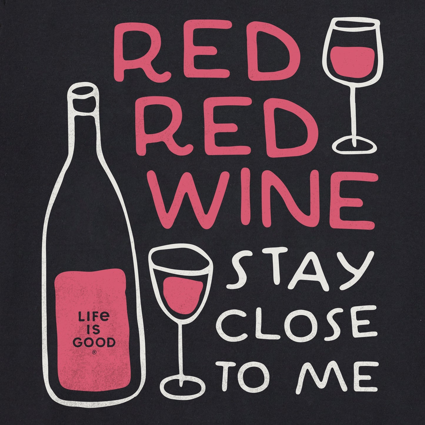 Women's Red Red Wine Stay Close to Me Short Sleeve Crusher Boxy Tee