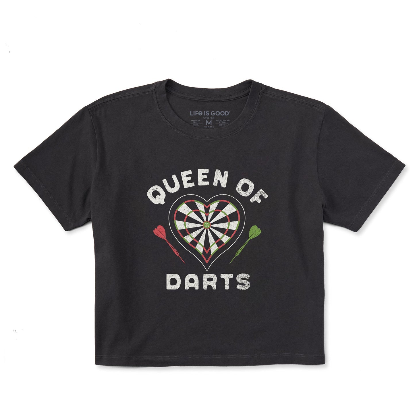 Women's Queen of Darts Short Sleeve Crusher Boxy Tee