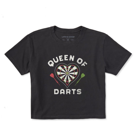 Women's Queen of Darts Short Sleeve Crusher Boxy Tee