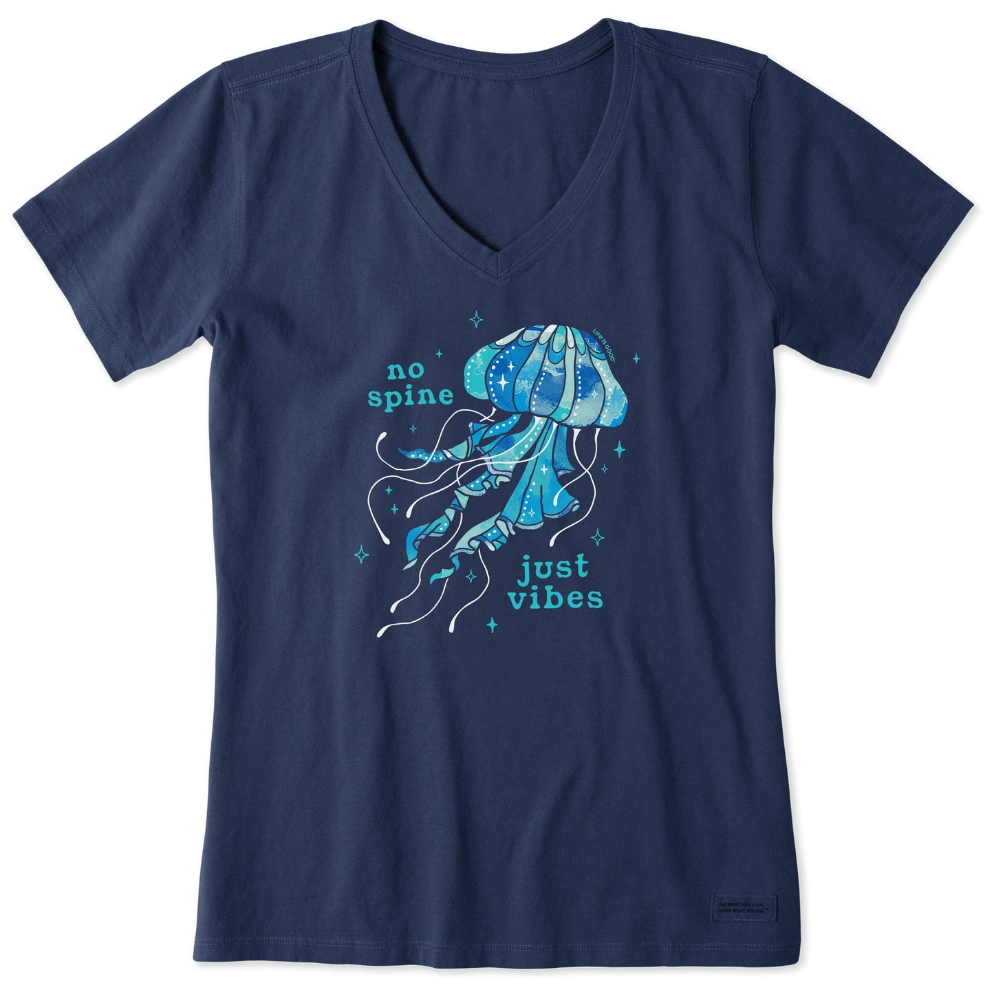 Women's No Spine Just Vibes Short Sleeve Vee