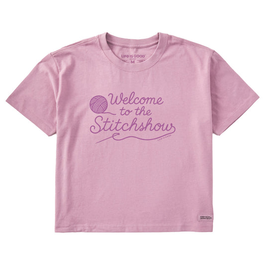 Women's Welcome to the Stitchshow Short Sleeve Crusher Boxy Tee