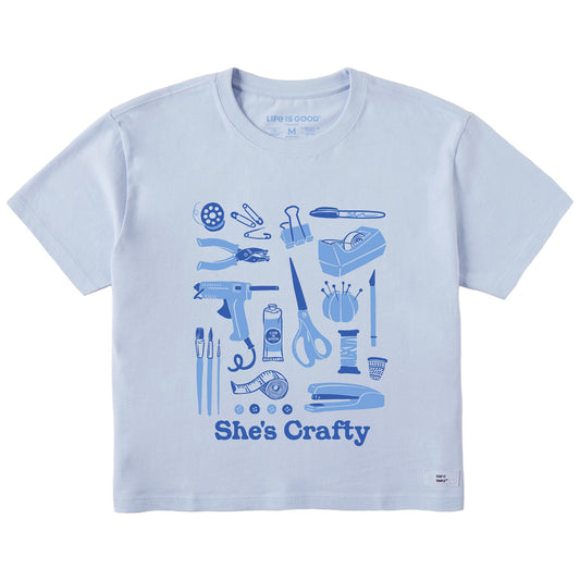 Women's She's Crafty Short Sleeve Crusher Boxy Tee