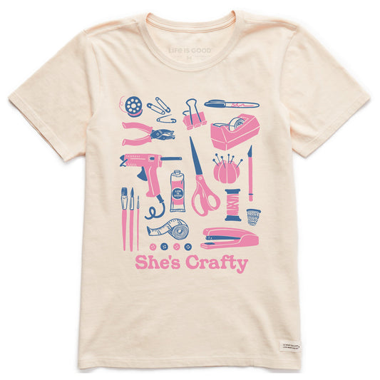 Women's She's Crafty Short Sleeve Crusher Tee