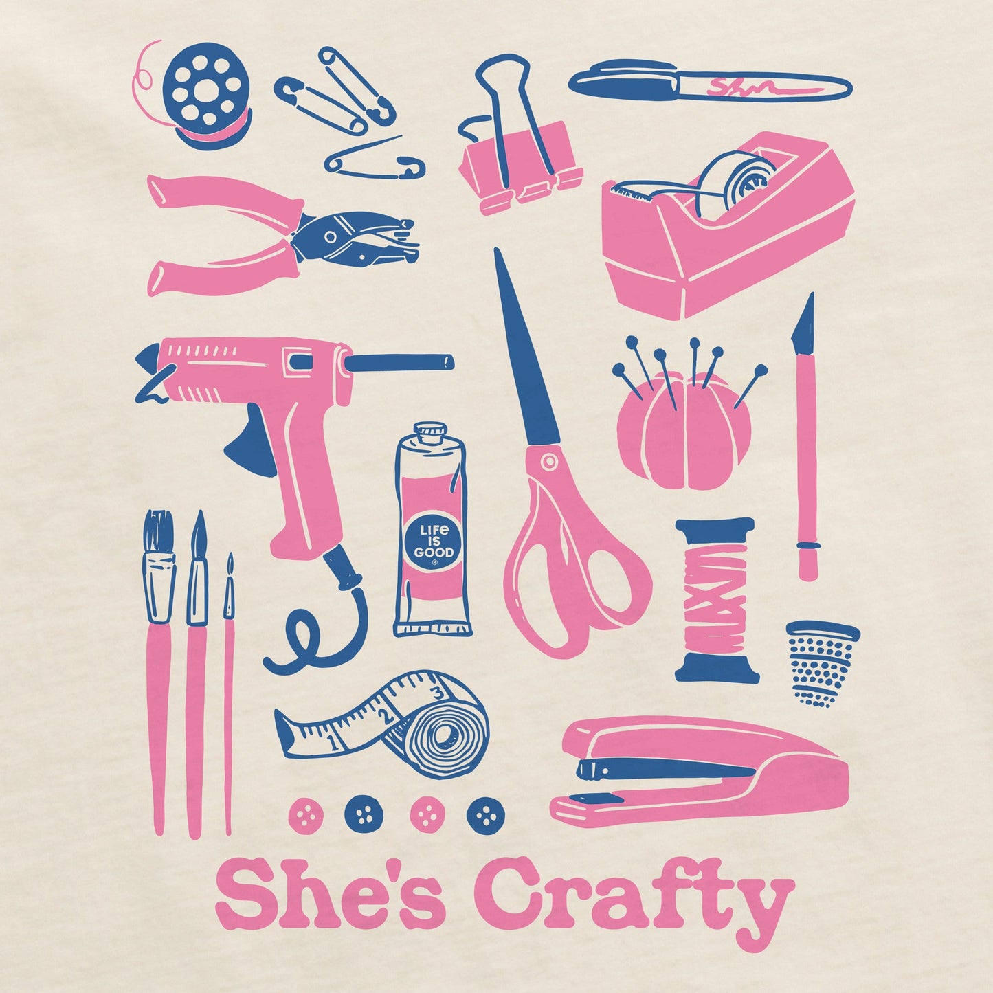 Women's She's Crafty Short Sleeve Crusher Tee