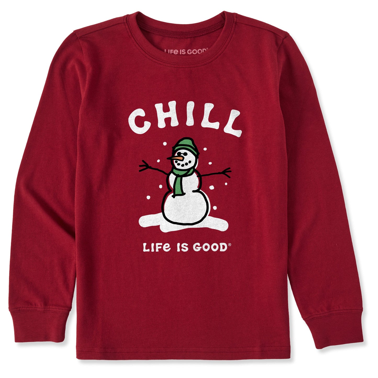 Kids Chill Snowman Long Sleeve Crusher Tee