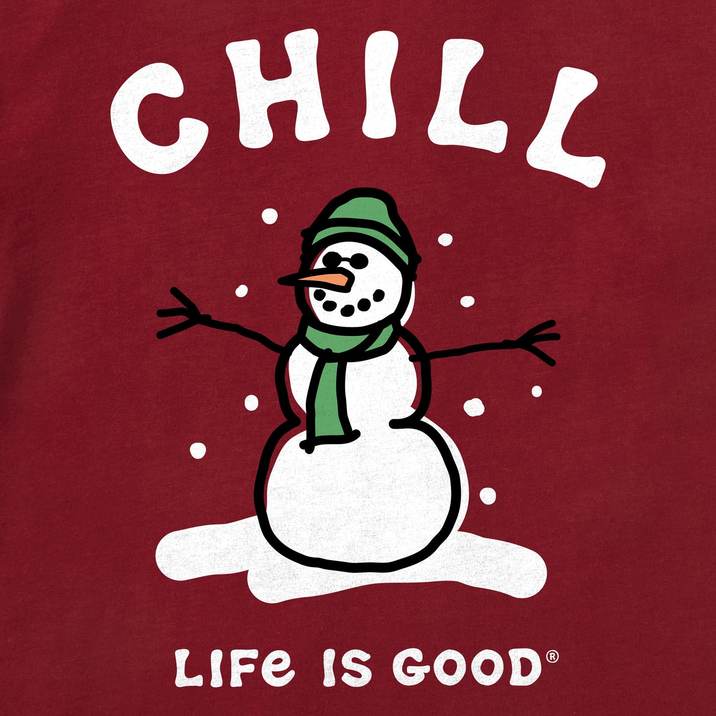 Kids Chill Snowman Long Sleeve Crusher Tee