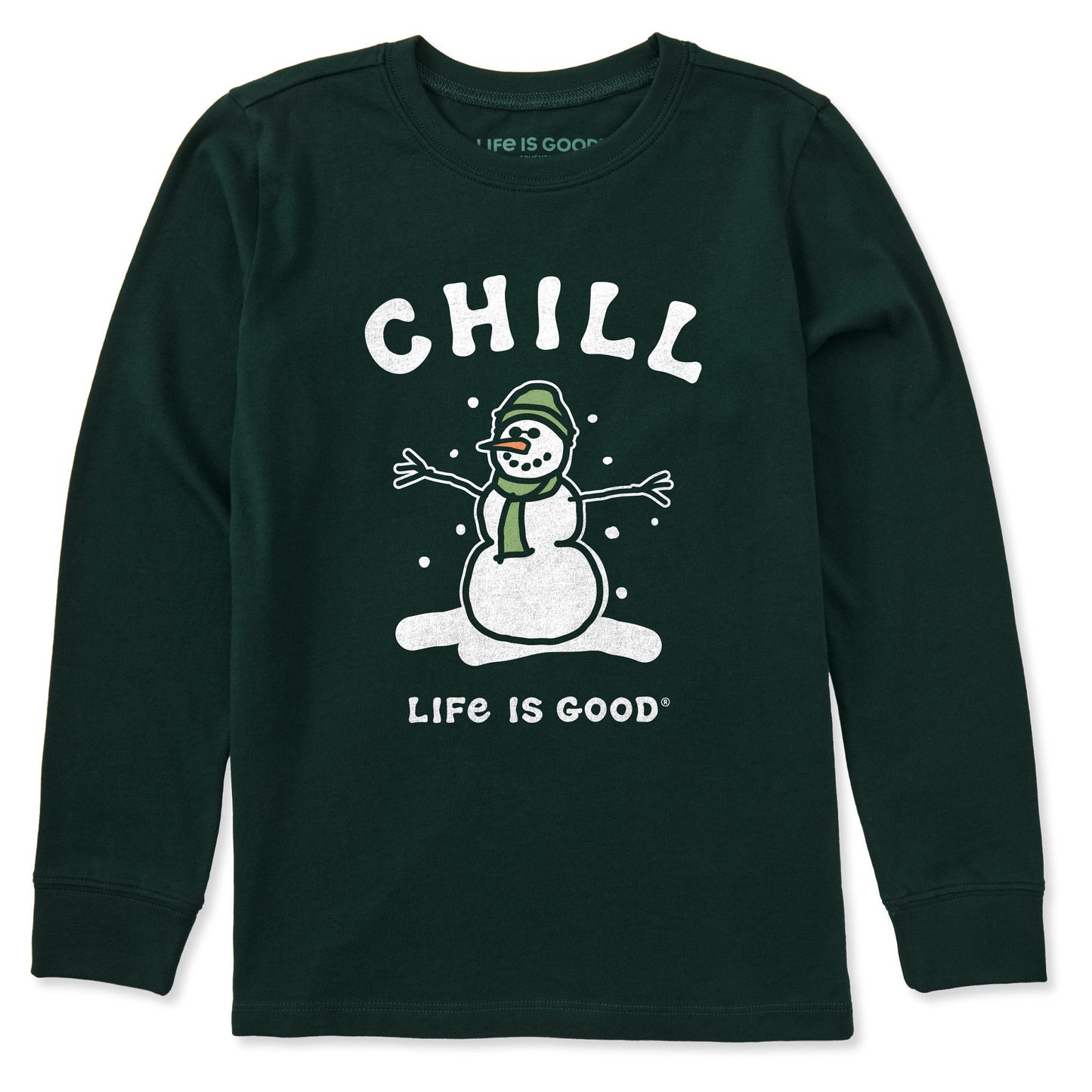 Kids Chill Snowman Long Sleeve Crusher Tee