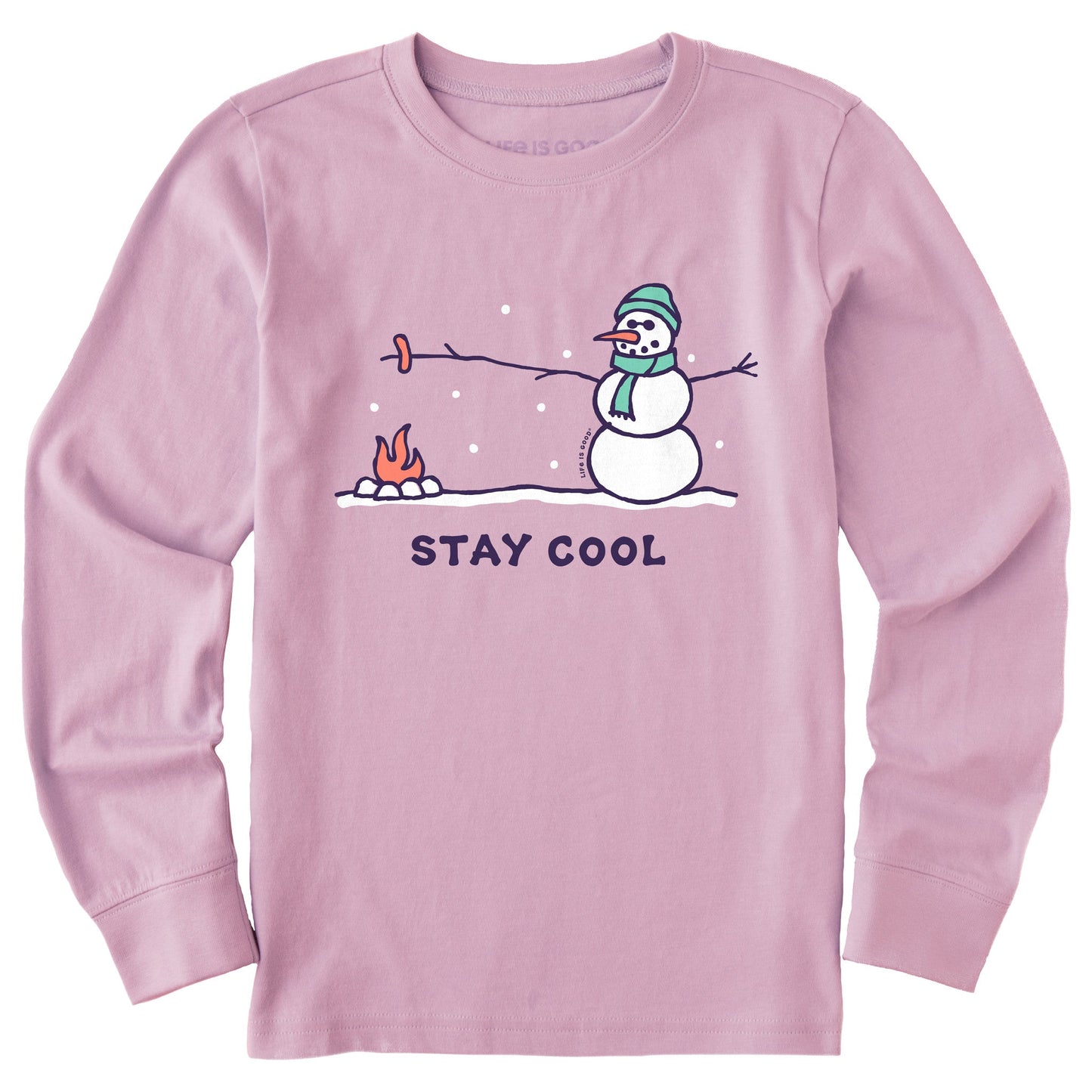 Kids Stay Cool Snowman Long Sleeve Crusher Tee