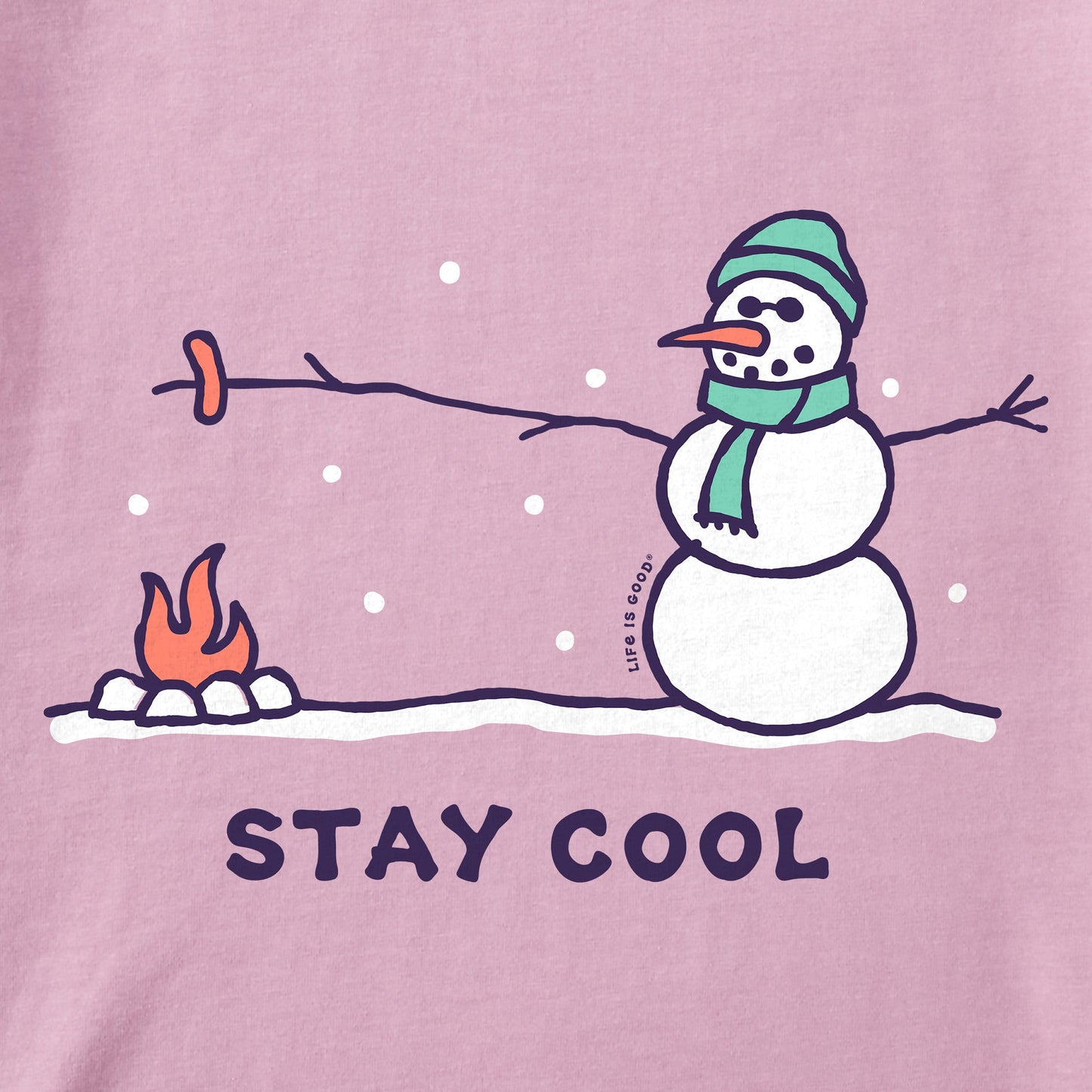 Kids Stay Cool Snowman Long Sleeve Crusher Tee