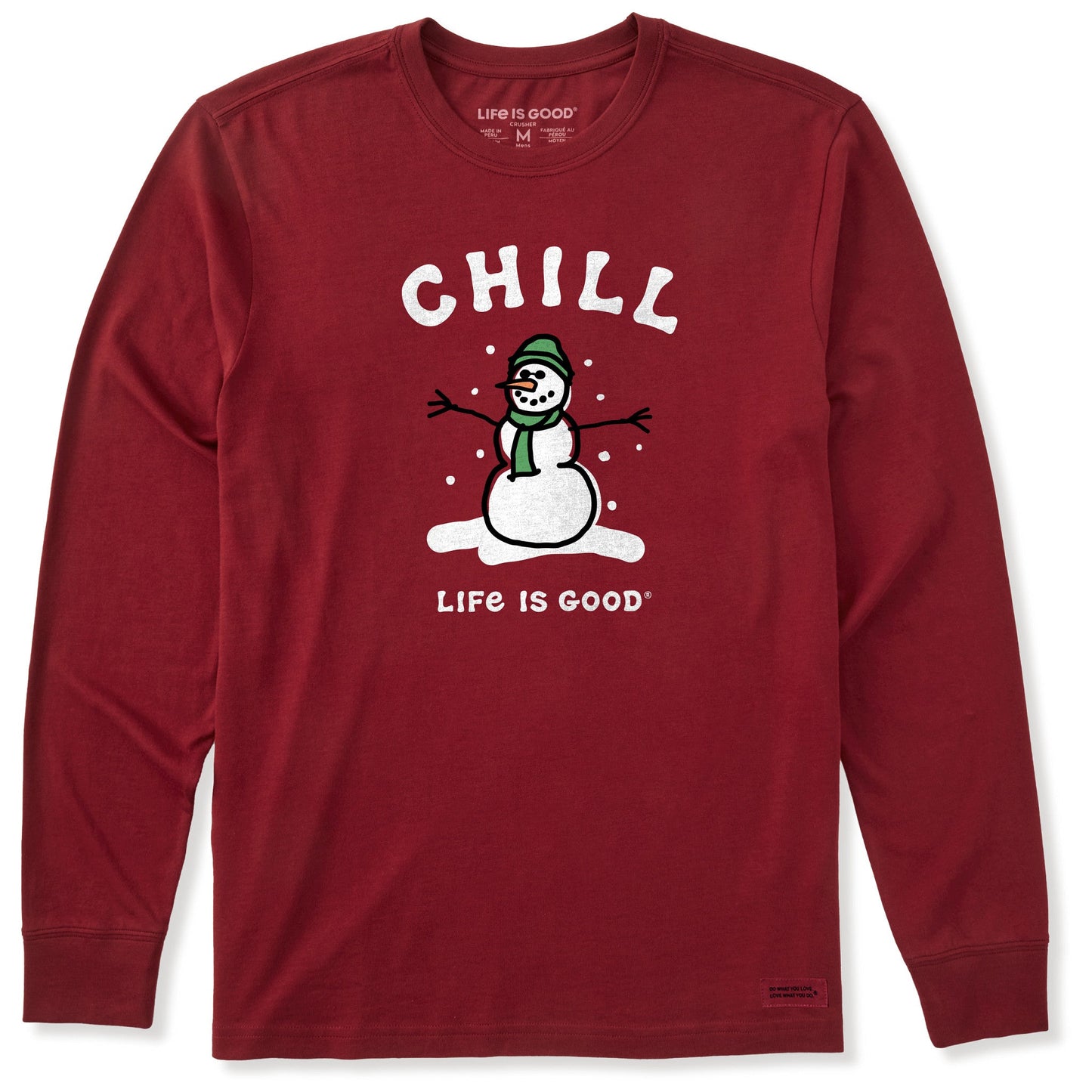 Men's Chill Snowman Long Sleeve Crusher Tee
