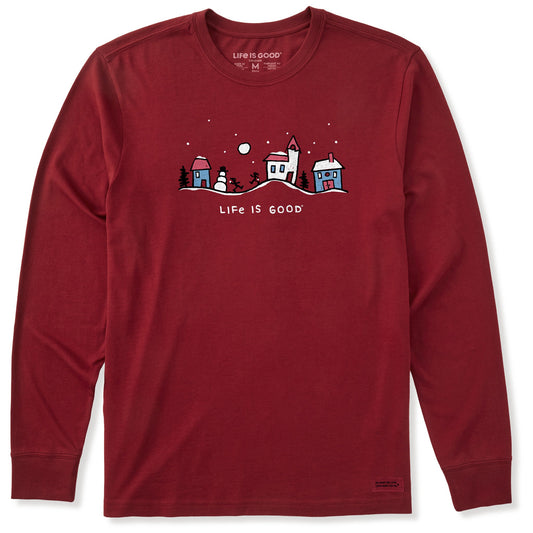 Men's Snowman Village Vista Long Sleeve Crusher Tee