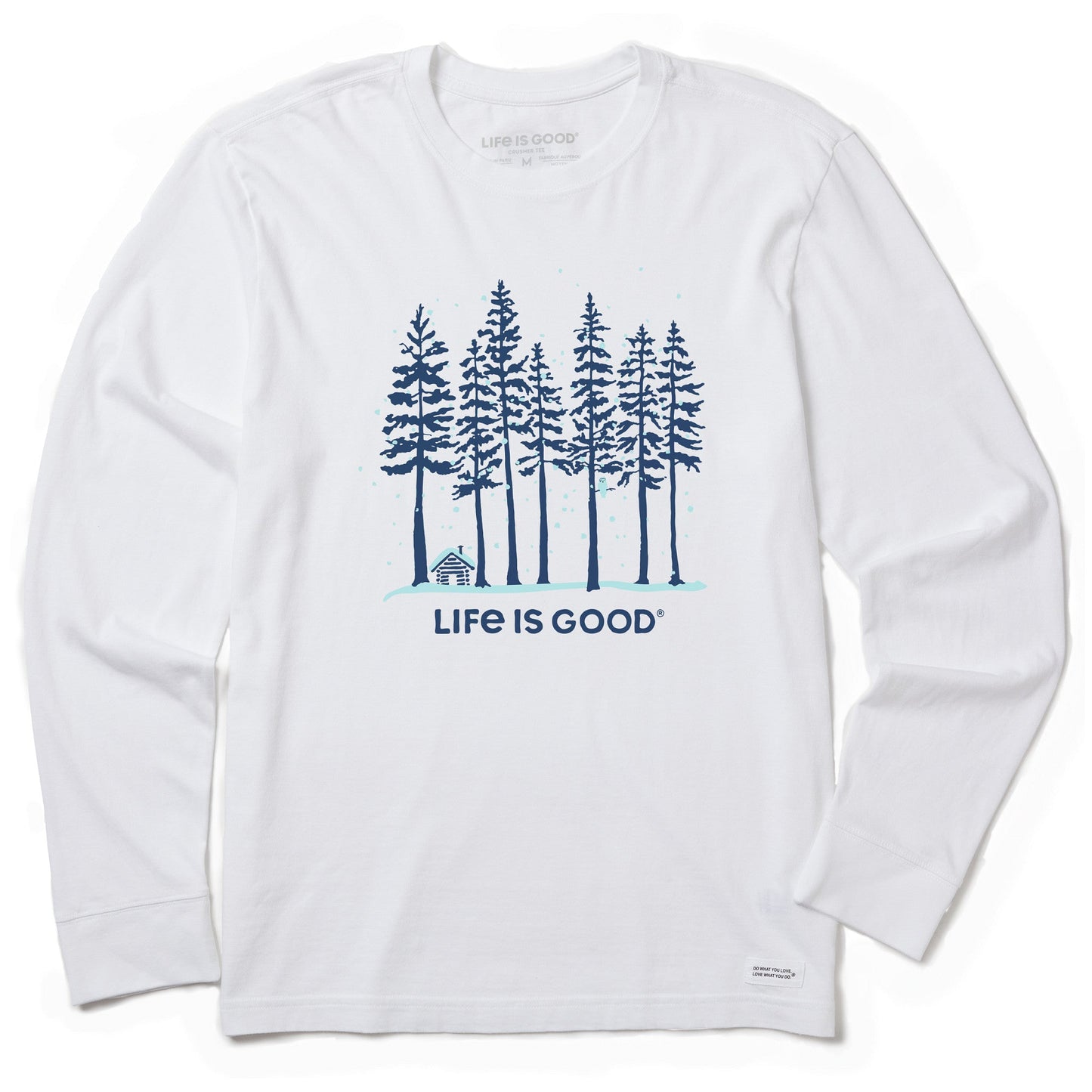 Men's Snowy Owl Tall Pines Long Sleeve Crusher Tee