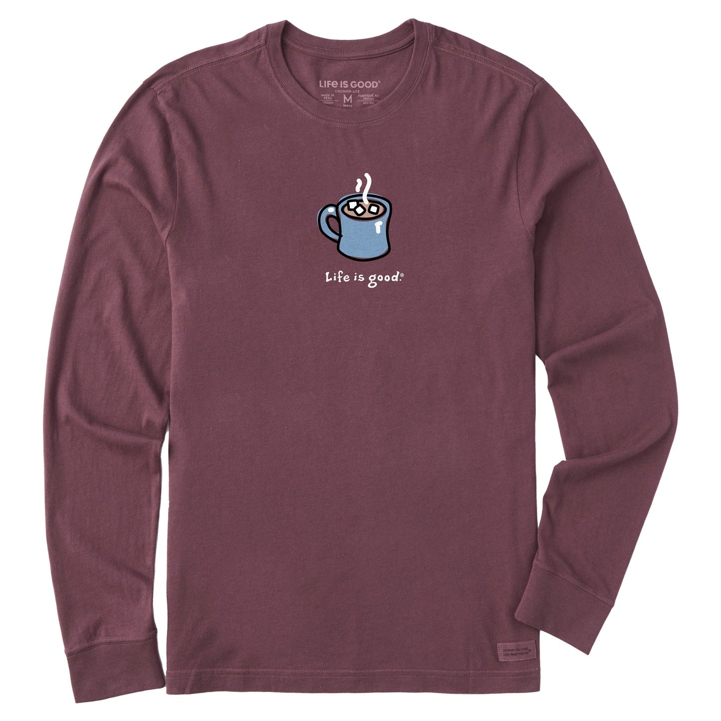 Men's Hot Cocoa Mug Long Sleeve Crusher Tee