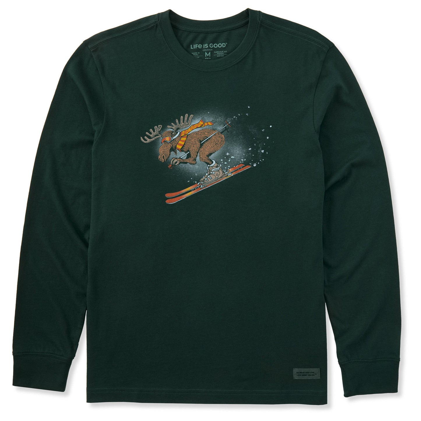 Men's Alpine Moose Skier Long Sleeve Crusher Tee