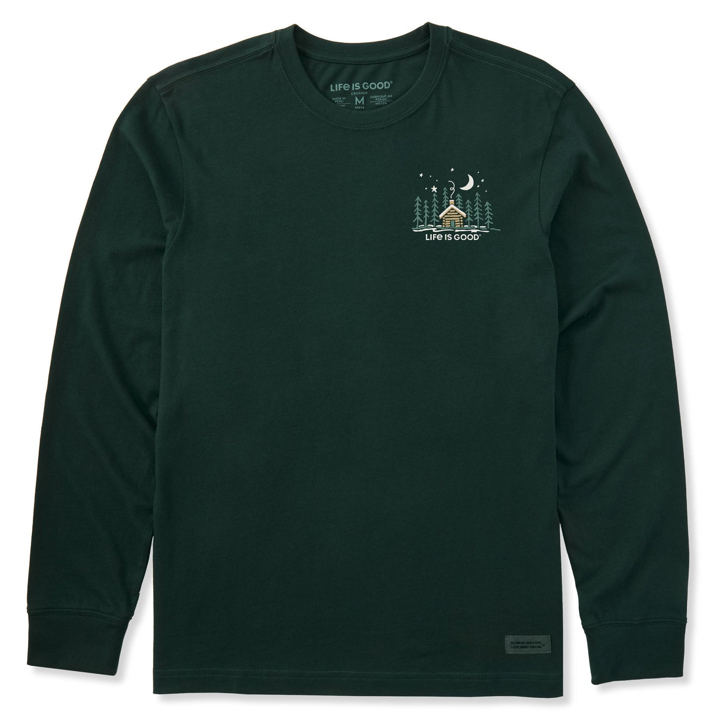 Men's Tiny Snowy Cabin Long Sleeve Crusher Tee