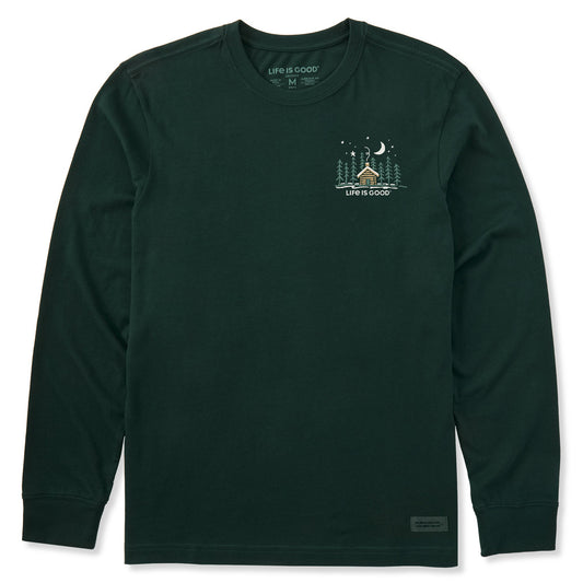Men's Tiny Snowy Cabin Long Sleeve Crusher Tee