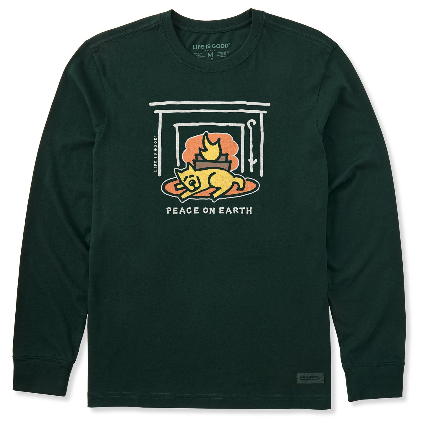 Men's Rocket Fireplace Peace Long Sleeve Crusher Tee