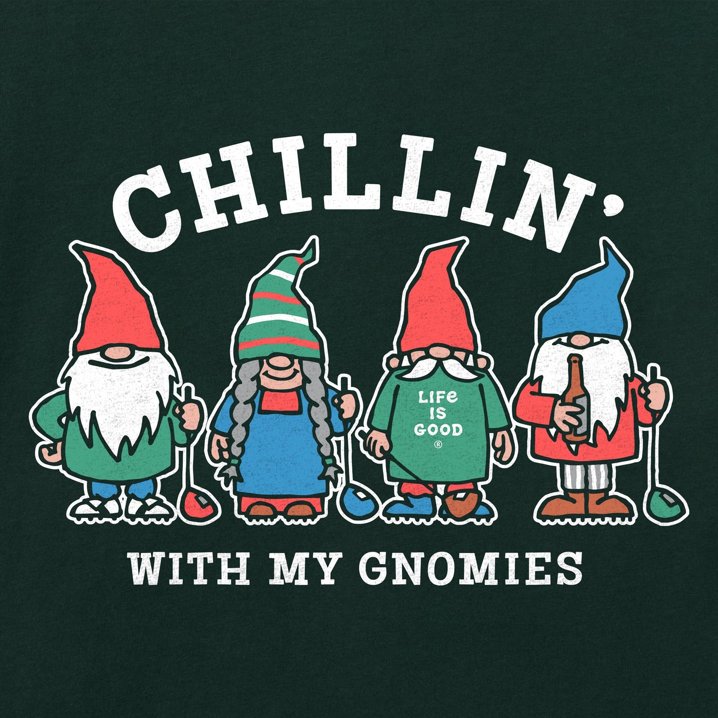 Men's Chillin Gnomies Golf Long Sleeve Crusher Tee