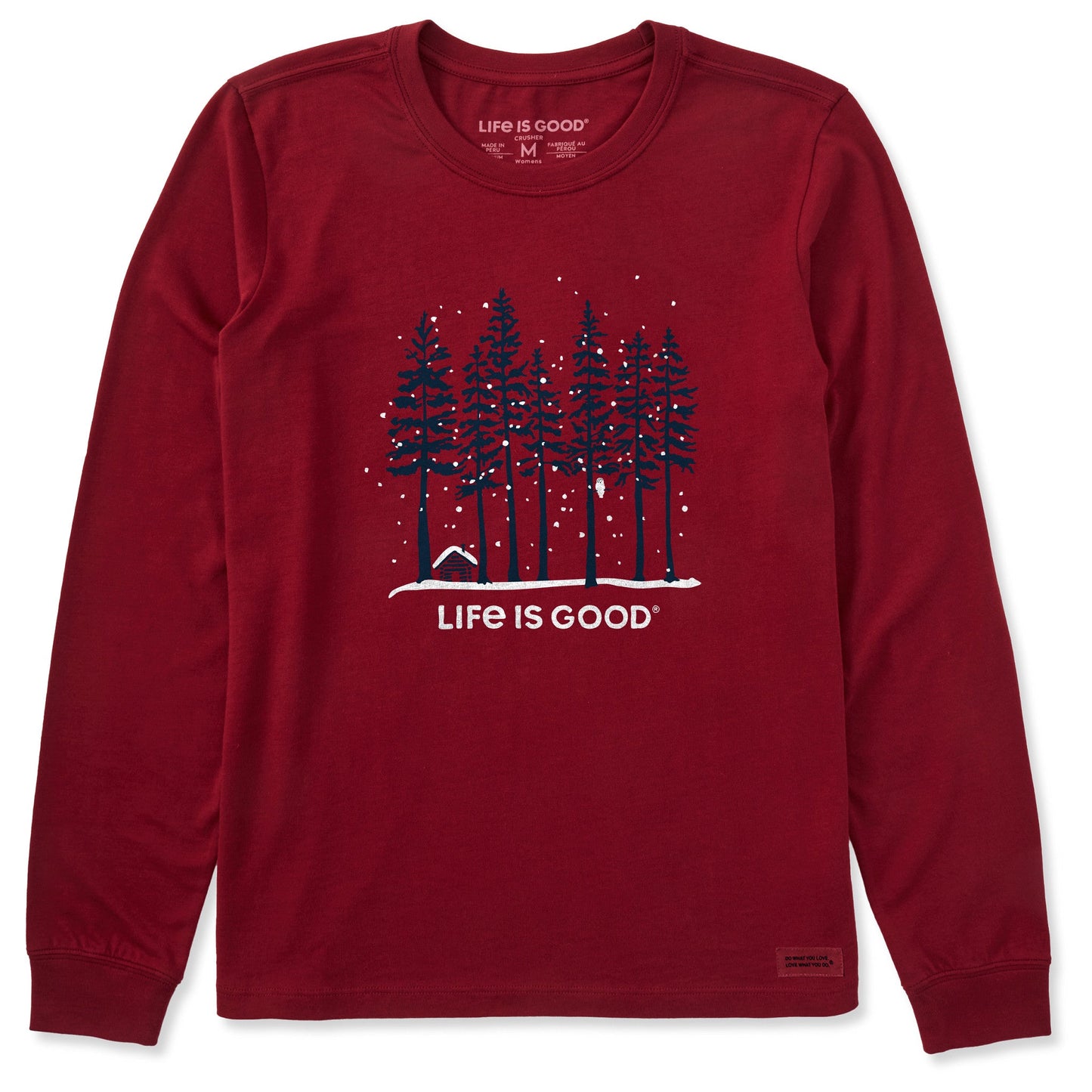 Women's Snowy Owl Tall Pines Long Sleeve Crusher Tee