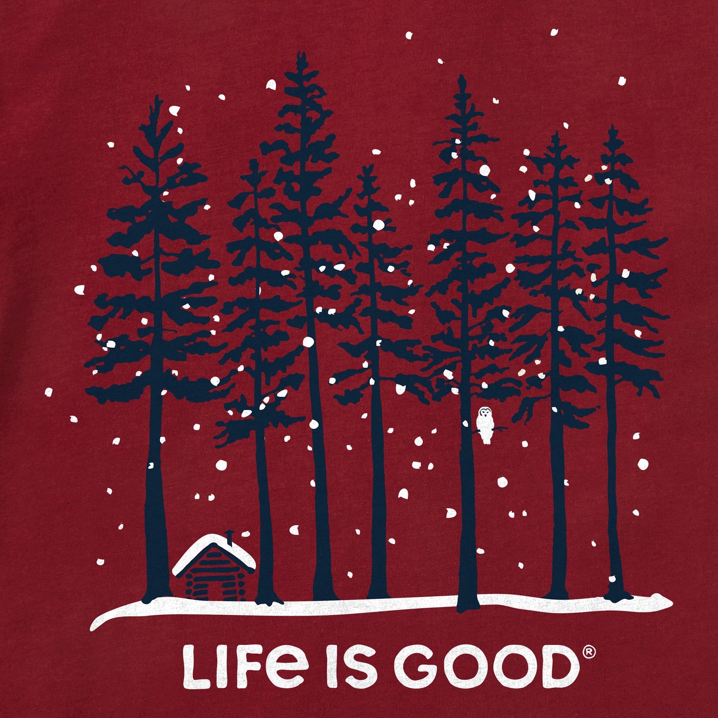 Women's Snowy Owl Tall Pines Long Sleeve Crusher Tee