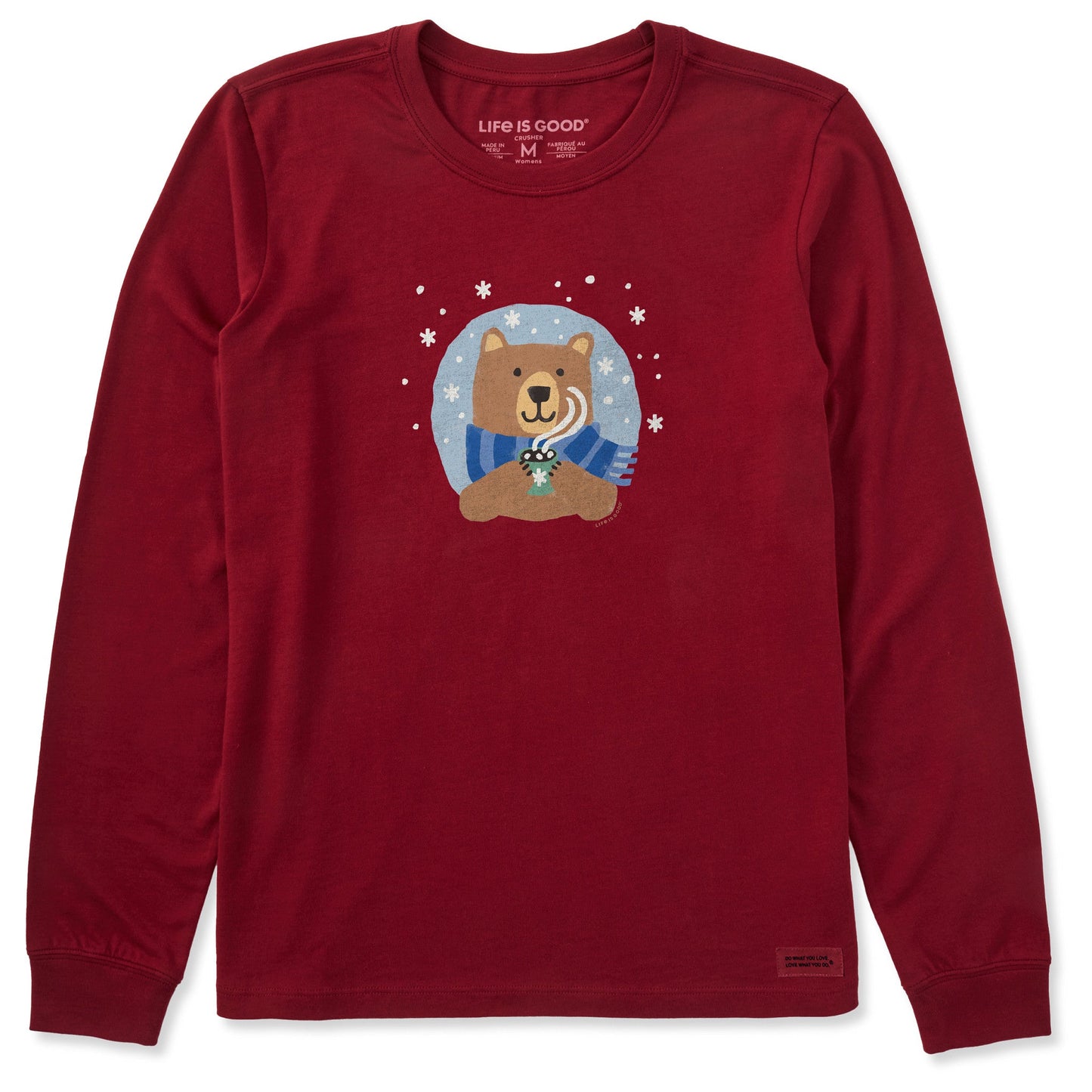 Women's Cocoa Bear Long Sleeve Crusher Tee