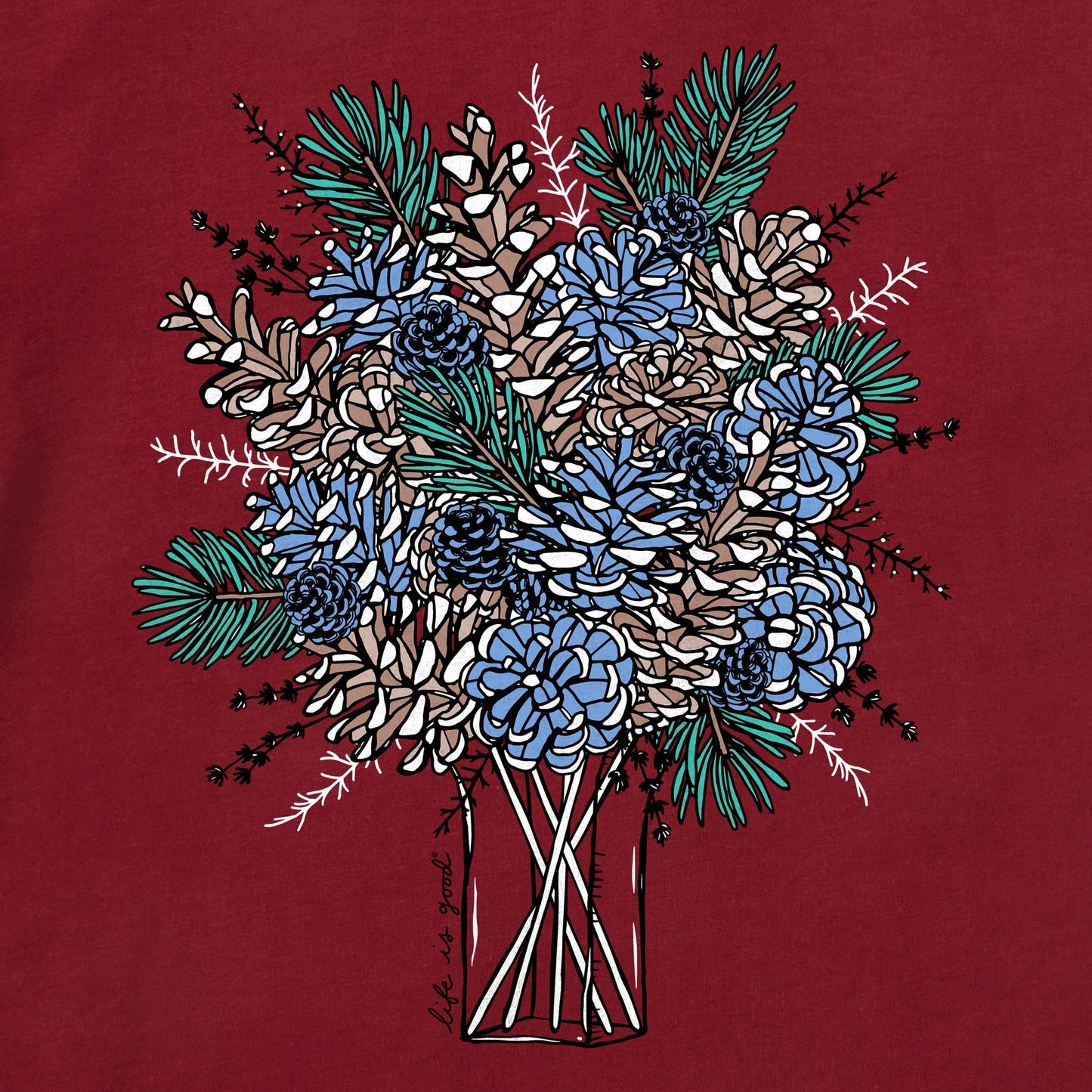Women's Pinecone Bouquet Long Sleeve Crusher Tee