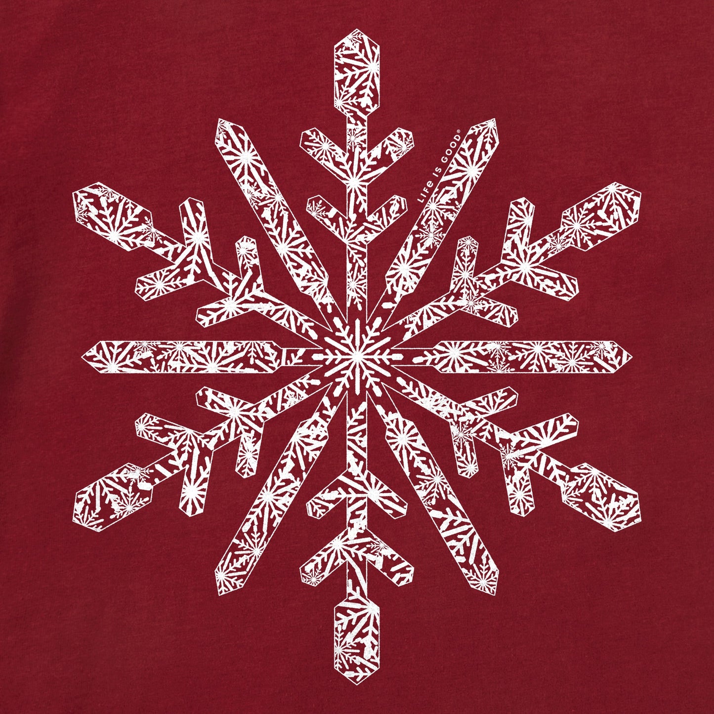 Women's Contrast Snowflake Long Sleeve Crusher Tee