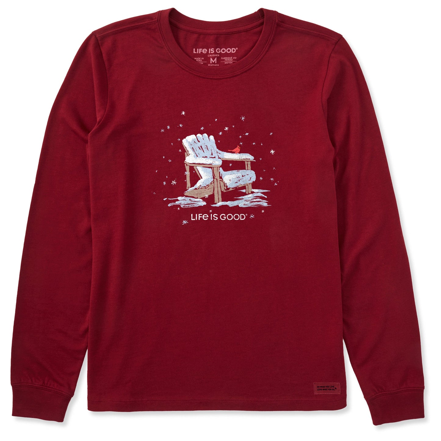 Women's Snowy Adirondack Cardinal Long Sleeve Crusher Tee