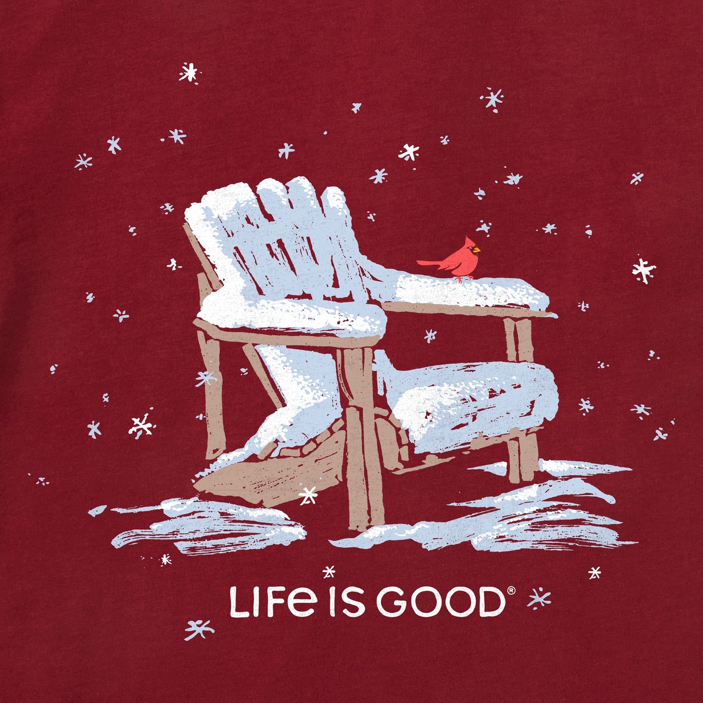 Women's Snowy Adirondack Cardinal Long Sleeve Crusher Tee