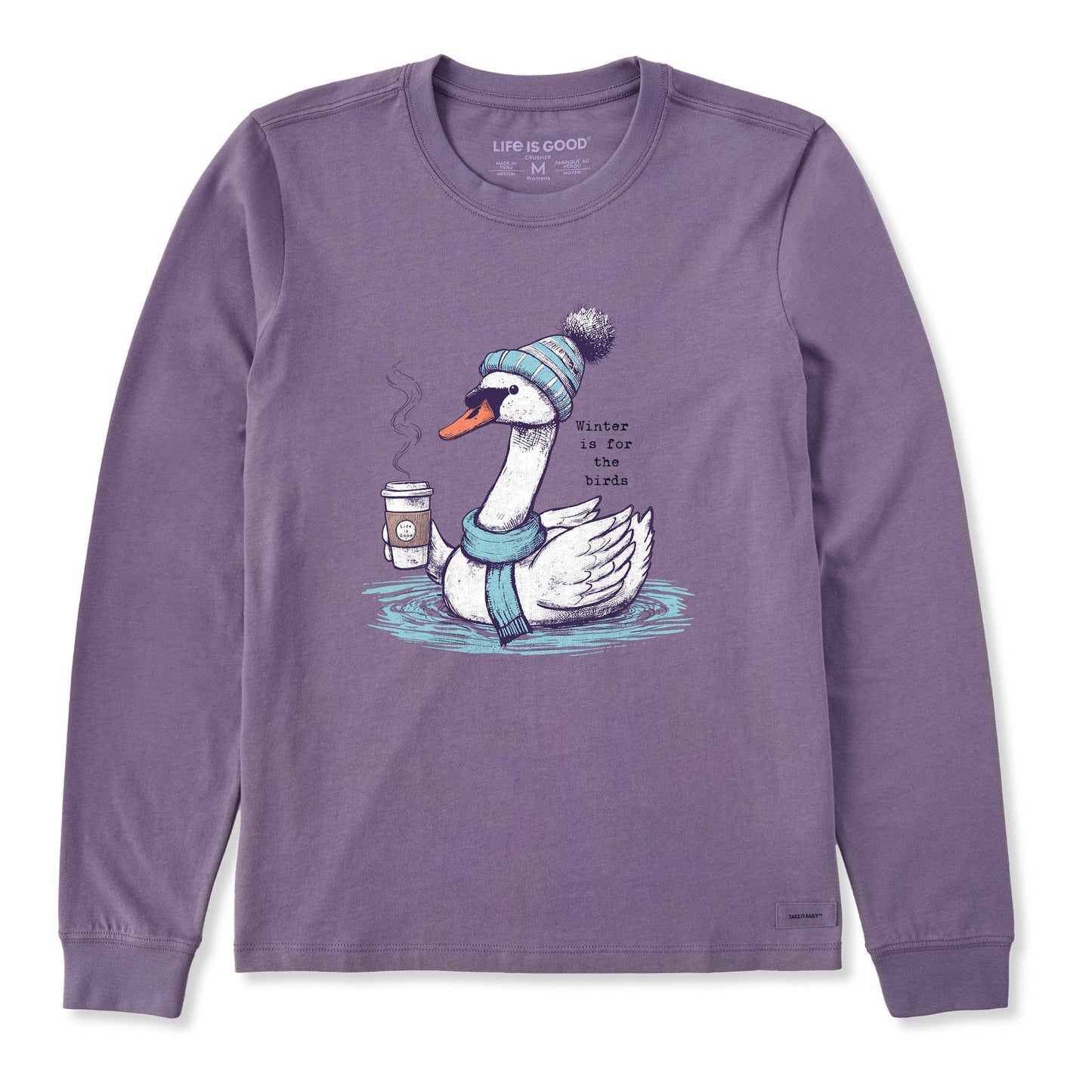 Women's Winter is for the Birds Swan Long Sleeve Crusher Tee