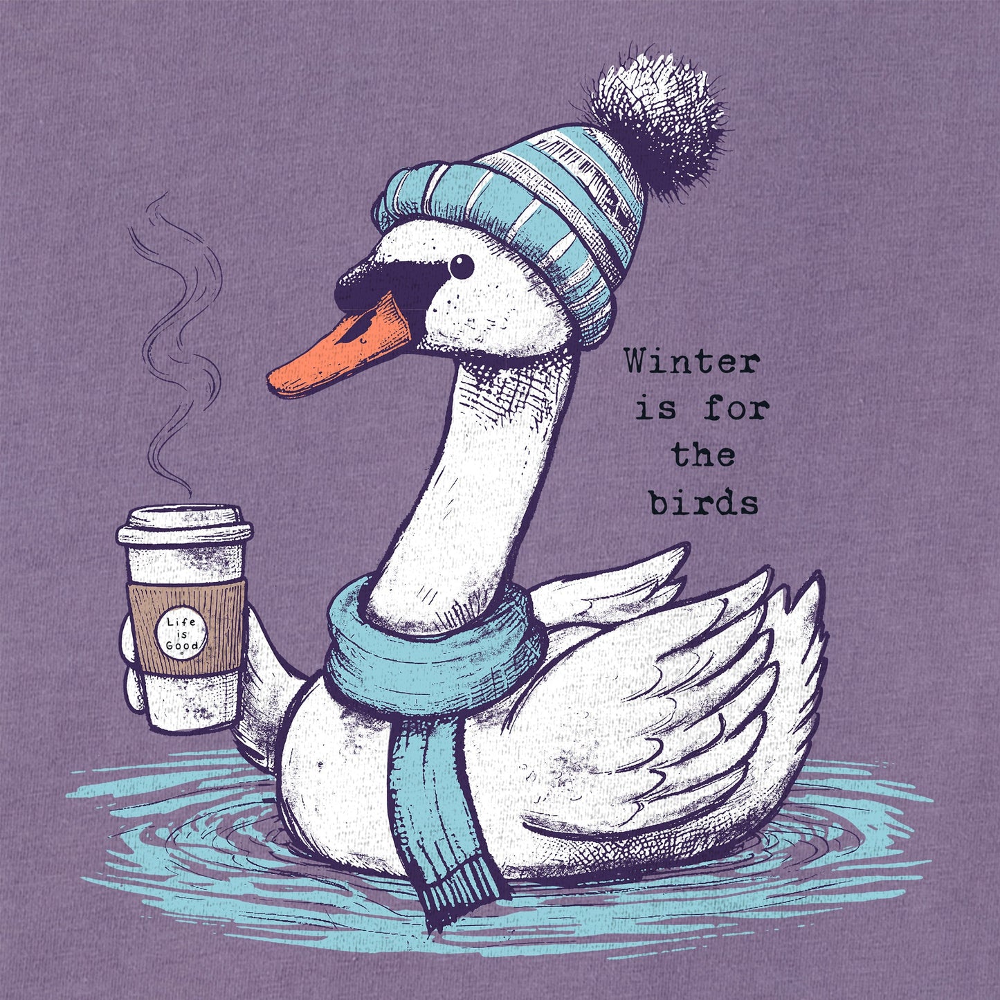 Women's Winter is for the Birds Swan Long Sleeve Crusher Tee