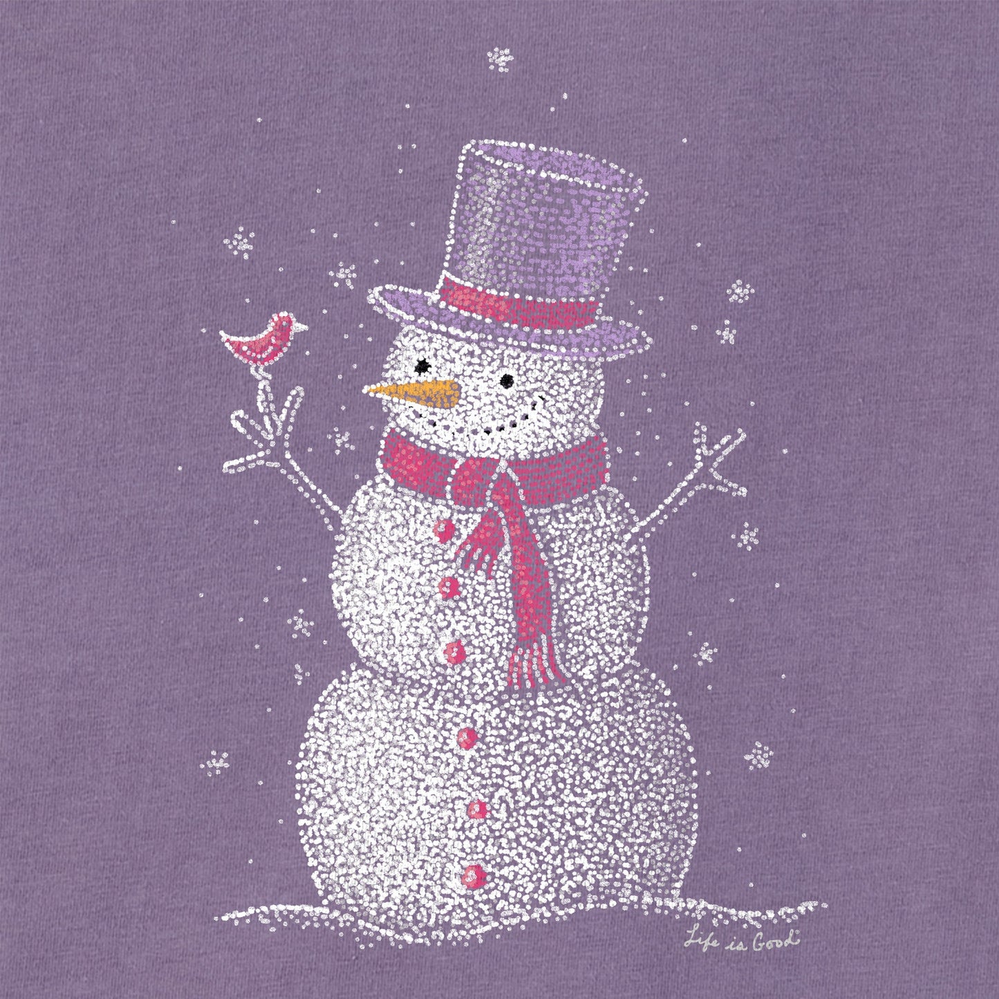 Women's Sparkle Snowman Long Sleeve Crusher Tee