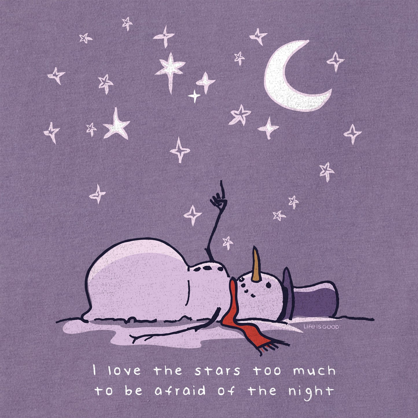 Women's Snowman Star Lover Long Sleeve Crusher Tee