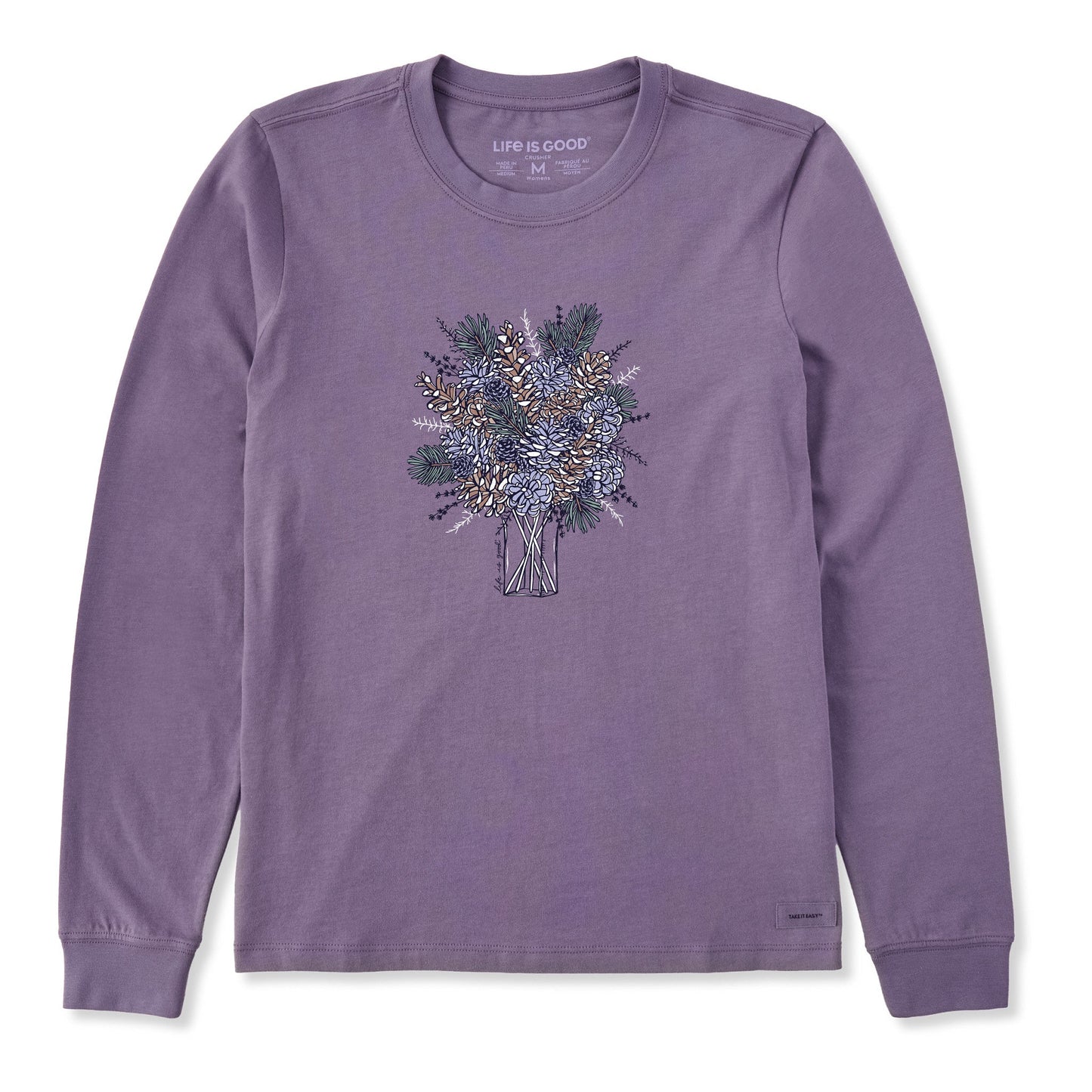 Women's Pinecone Bouquet Long Sleeve Crusher Tee
