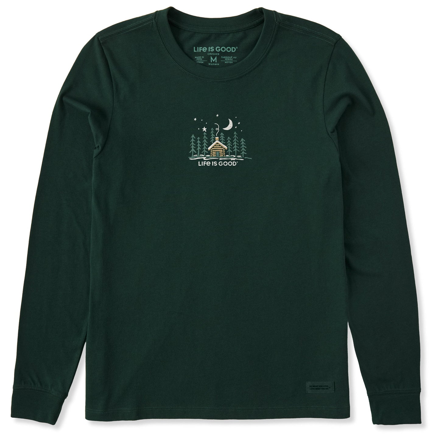 Women's Tiny Snowy Cabin Long Sleeve Crusher Tee