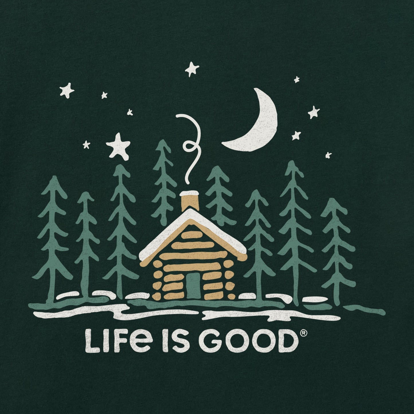 Women's Tiny Snowy Cabin Long Sleeve Crusher Tee