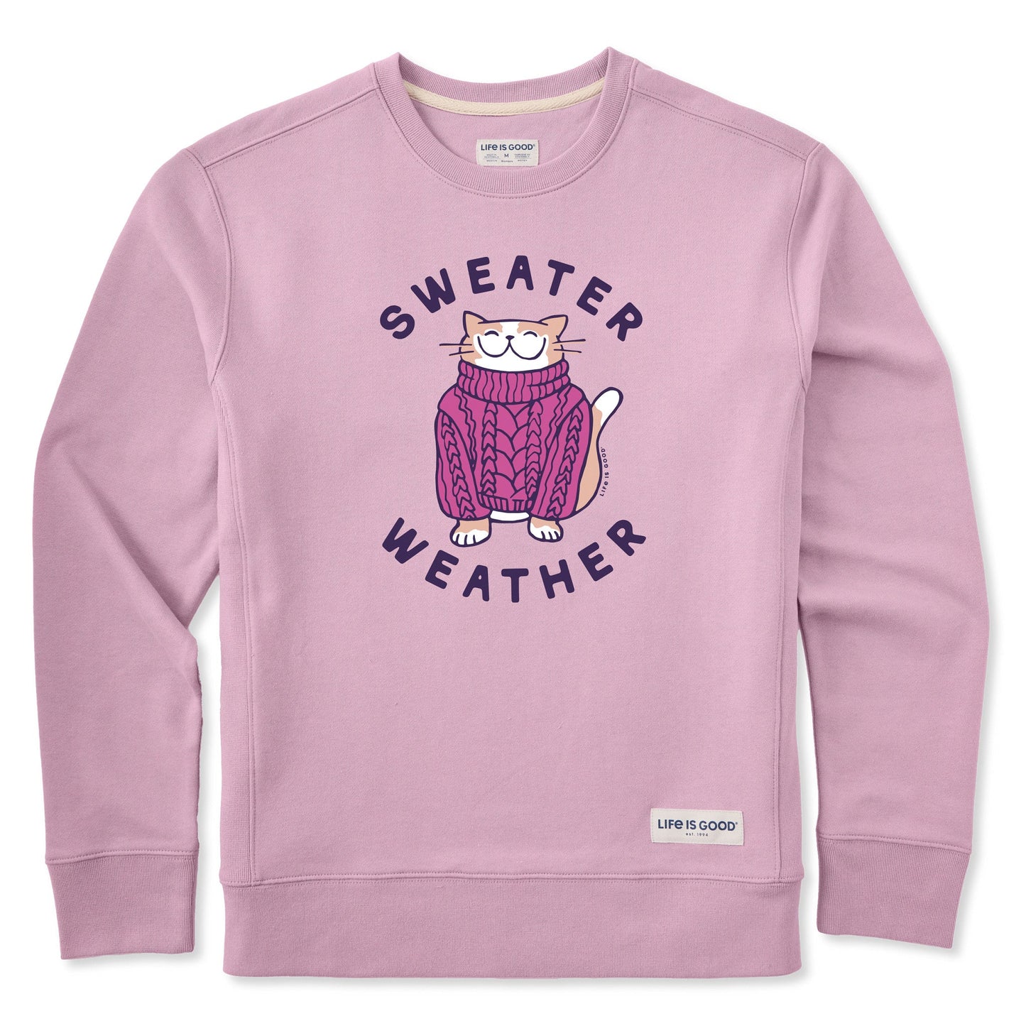 Women's Sweater Weather Cat Simply True Crew