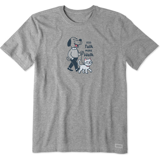 Men's Less Talk More Walk Dog and Cat Short Sleeve Tee