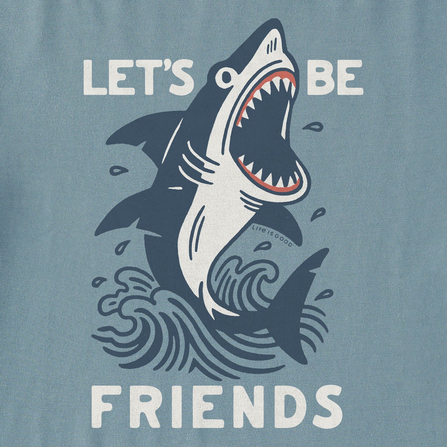 Men's Let's Be Friends Shark Short Sleeve Crusher Tee