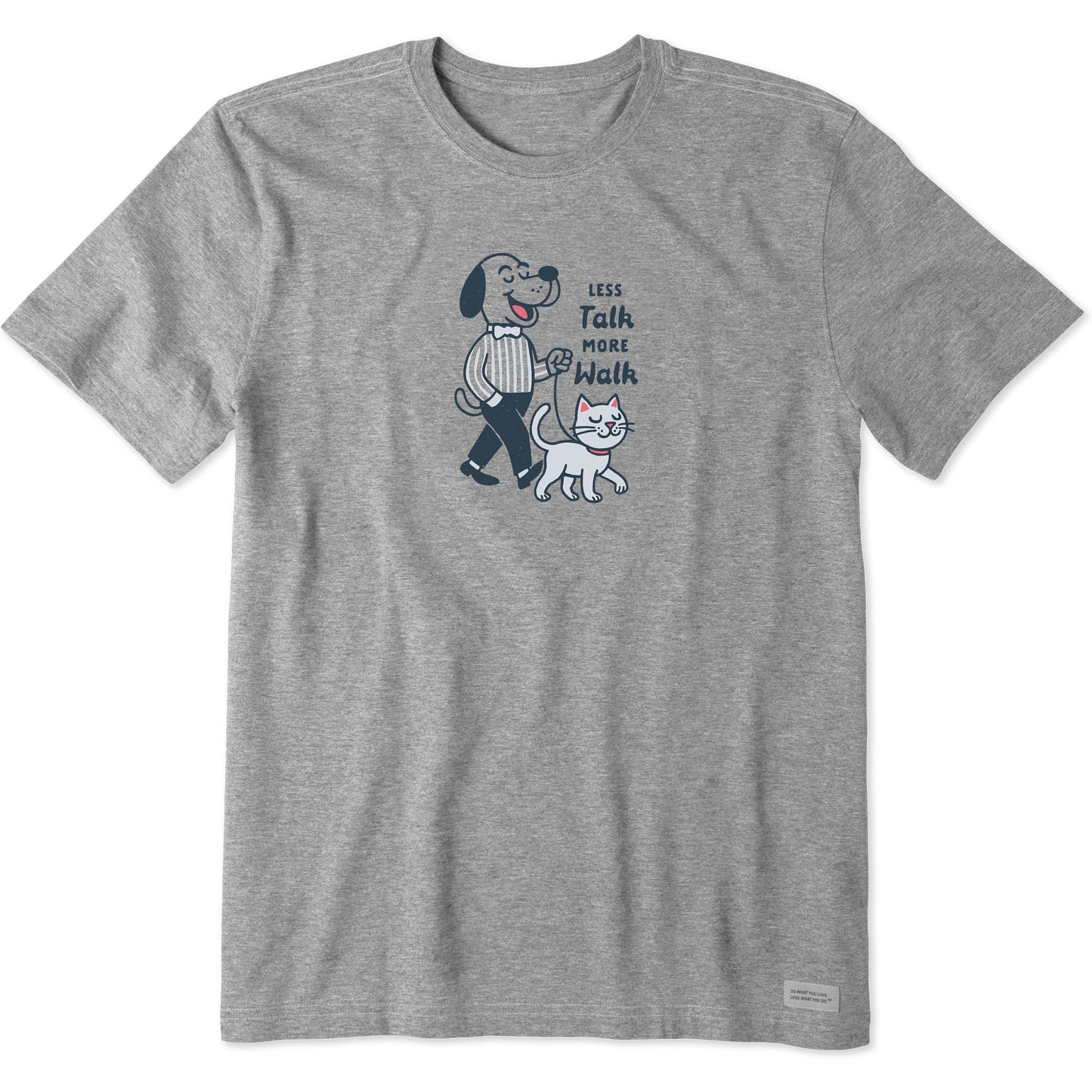 Men's Less Talk More Walk Dog and Cat Short Sleeve Tee