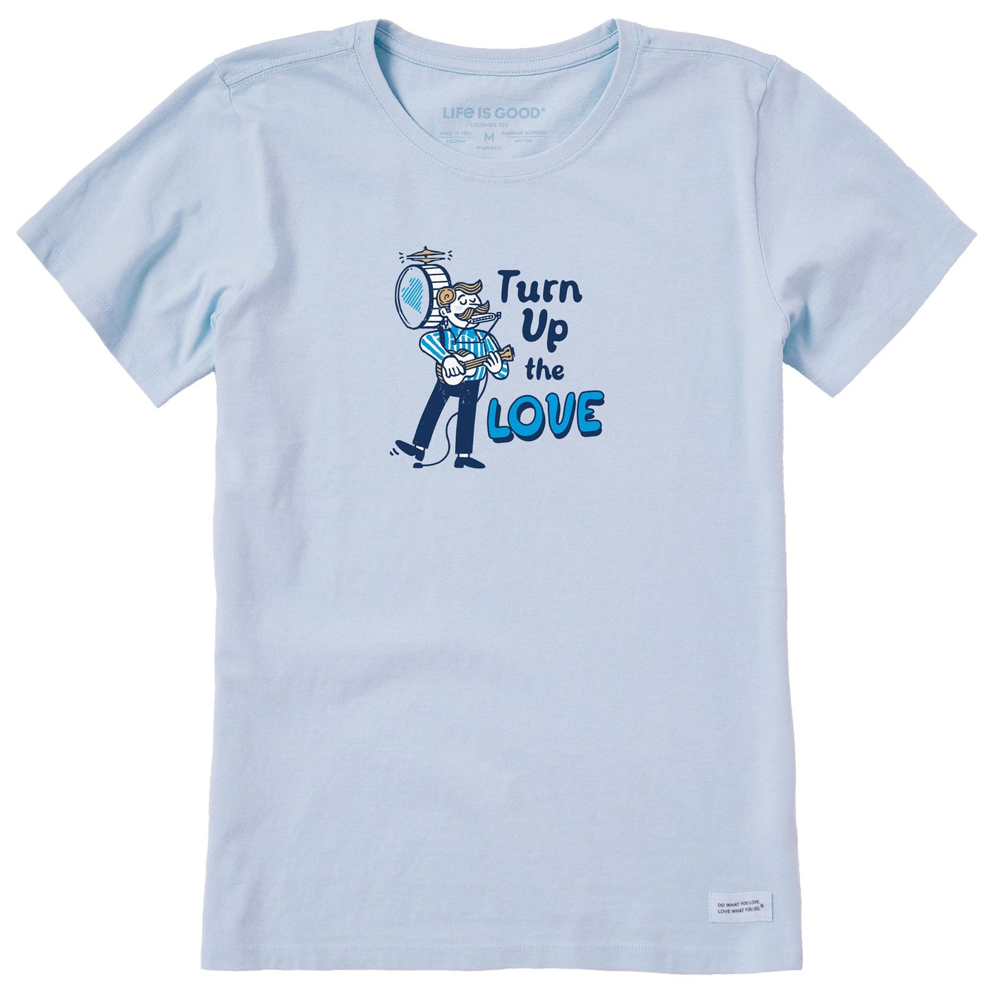 Women's Turn Up the Love One Man Band Short Sleeve Crusher Tee
