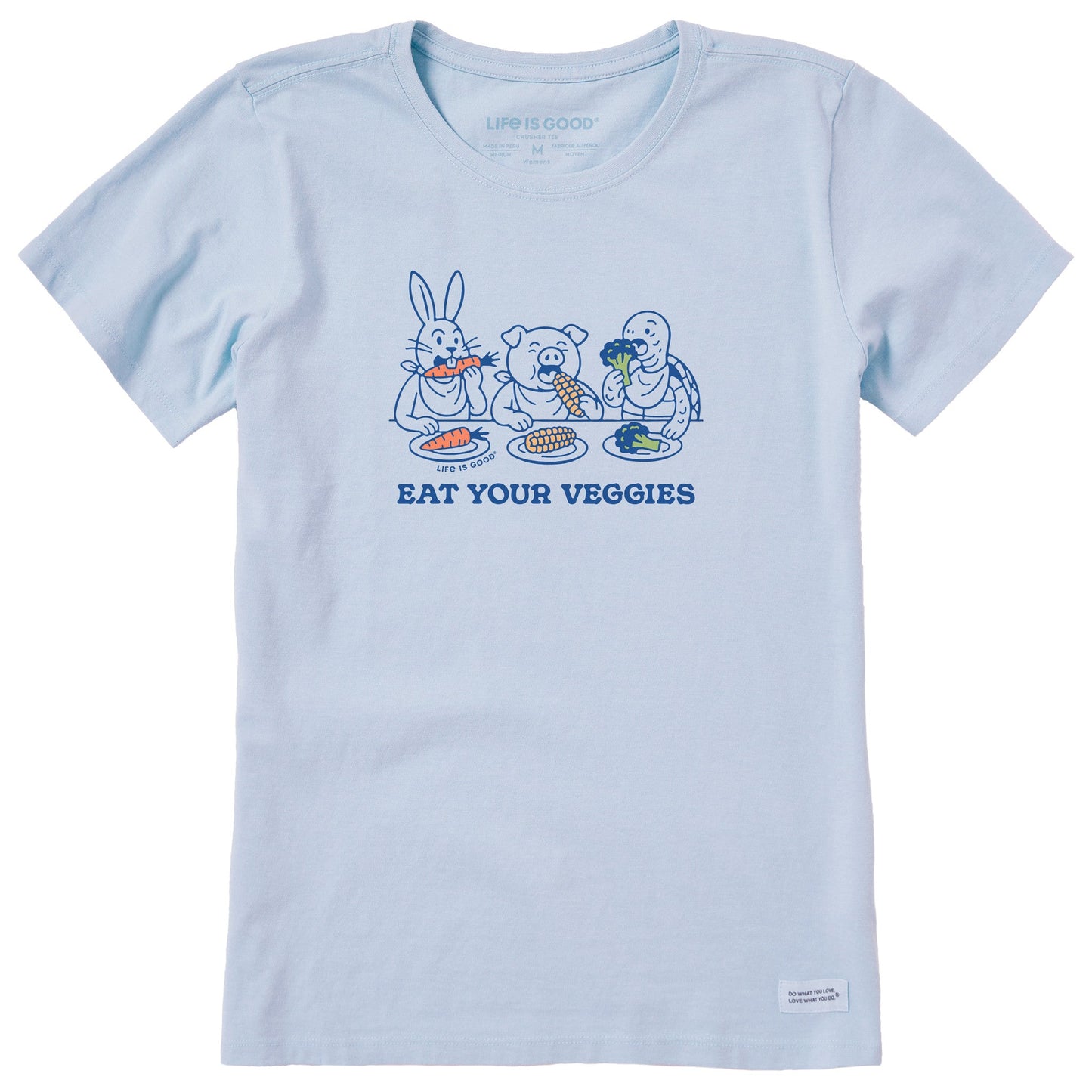 Women's Eat Your Veggies Animals Short Sleeve Crusher Tee