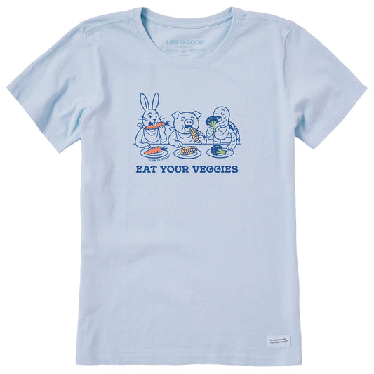 Women's Eat Your Veggies Animals Short Sleeve Crusher Tee