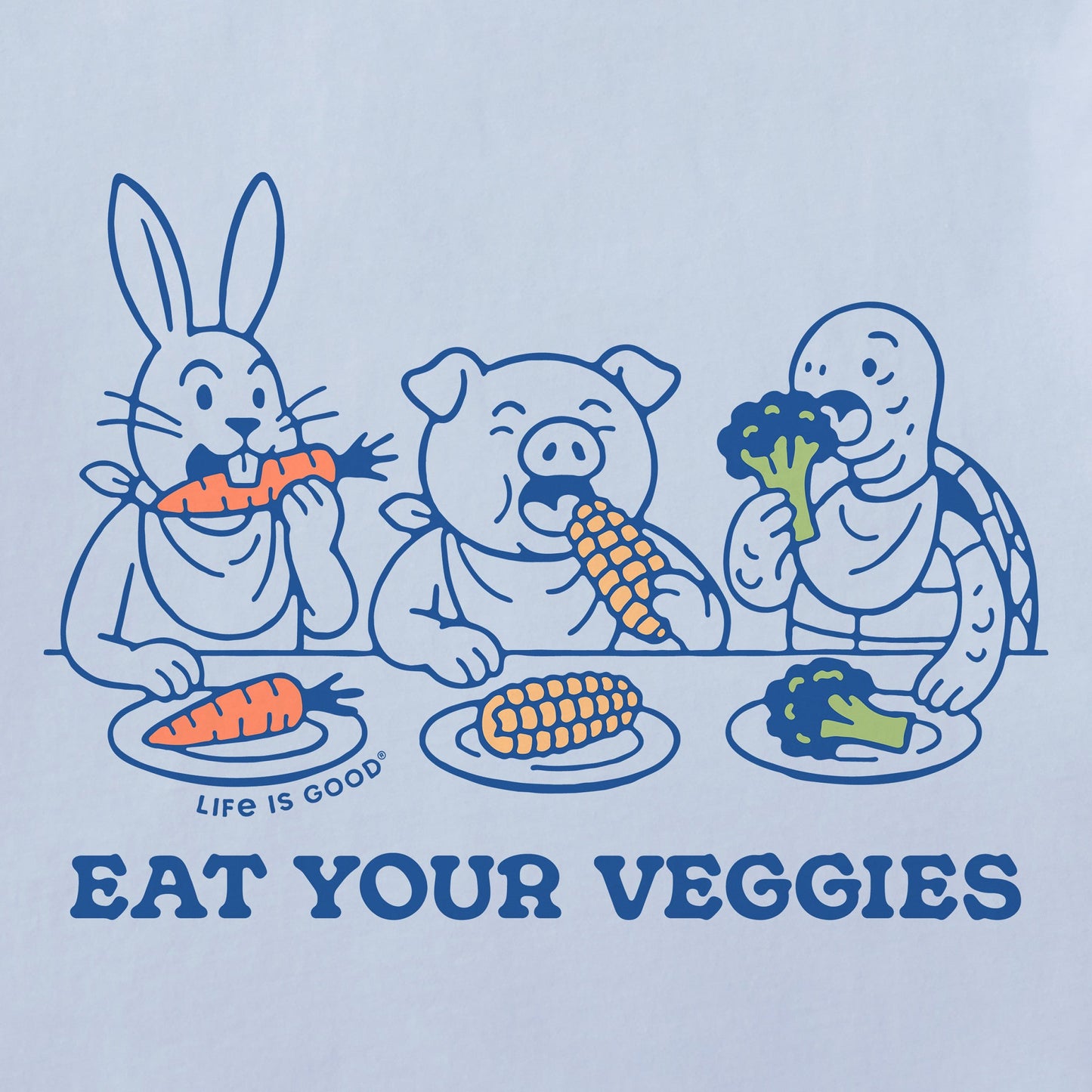 Women's Eat Your Veggies Animals Short Sleeve Crusher Tee