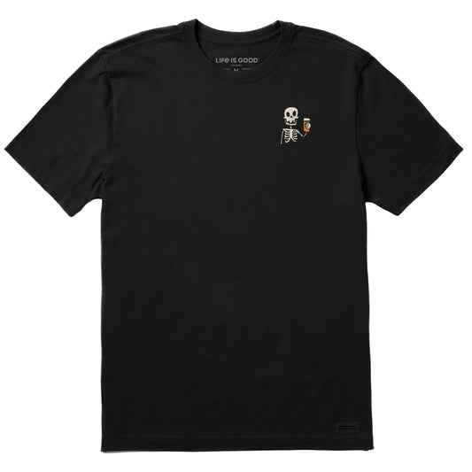 Men's Embroidered Skeleton Beer Short Sleeve Crusher Tee